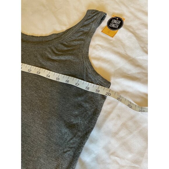 NorthCrest Essential Tank Top Grey 1X 16-18 Longer Length Womens Shirt New - Picture 10 of 12